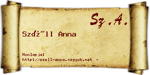 Széll Anna névjegykártya