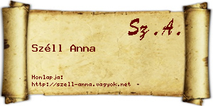 Széll Anna névjegykártya