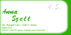 anna szell business card